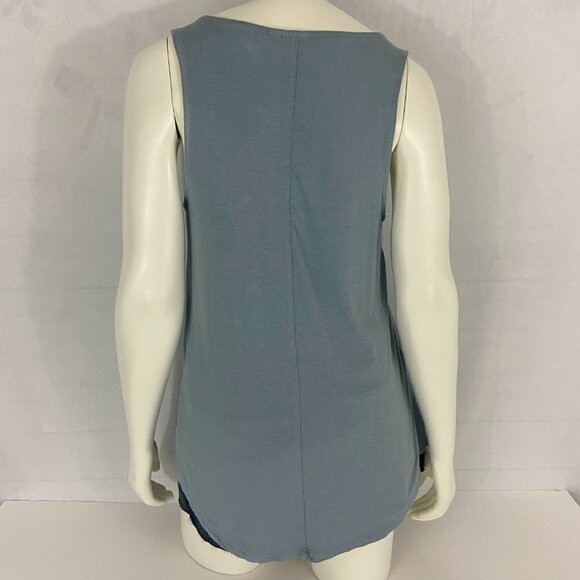 Buckle White Crow Tank Top Women's Sz M Teal Grey Sleeveless V Neck Light Casual - Picture 4 of 8